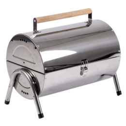 Barbacoa de carbón vegetal Bo-Camp Barbecue Barrel plata