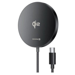 Cargador inalámbrico Swissten MagPuck negro