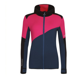 Sudadera funcional de mujer Progress Territoria Hoody azul/rojo