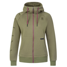 Sudadera de mujer Rafiki Nuria Zip verde oscuro burnt olive