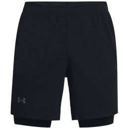 Pantalones cortos de hombre Under Armour Launch SW 7'' 2N1 Short negro Black / Black / Reflective