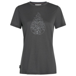 Camiseta de mujer Icebreaker Women Merino 150 Tech Lite SS Tee Hike Path gris Obsidian