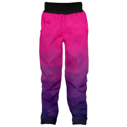 Pantalones softshell para niños WAMU Mozaika purple rosa/violeta