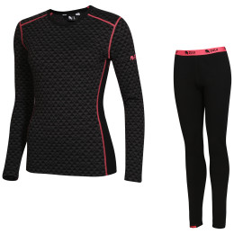 Juego funcional de mujer Zulu Merino 240 Long negro/rosa Black/Pink