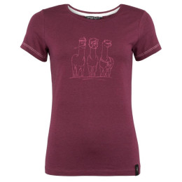 Camiseta funcional de mujer Chillaz Saile Alpaca Gang violeta Burgundy Melange