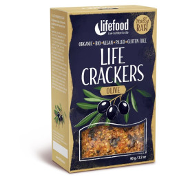 Galletas Lifefood LIFE CRACKERS Olivové RAW BIO 90 g marrón