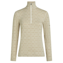 Camiseta funcional de mujer Icebreaker Women M 260 Tech Vertex LS HZ AlpGeo beige/blanco Undyed/Cumin/J