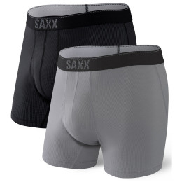 Calzoncillos bóxer Saxx Quest Quick Dry Mesh Boxer BF 2Pk gris black/dk charcoal II
