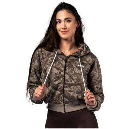 Sudadera de mujer Nebbia Relaxed Zip Hoodie Power marrón claro LIGHT BROWN CAMO