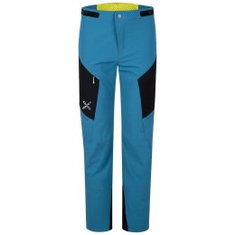 Pantalones softshell de hombre Montura Ritmo Pants azul SteelBlue/SunnyLime
