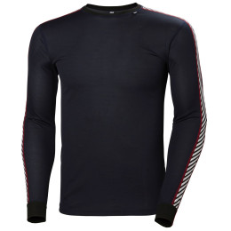 Camiseta funcional de hombre Helly Hansen HH Lifa Stripe Crew azul oscuro Navy
