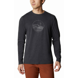 Camiseta de hombre Columbia Tech Trail™ Graphic Long Sleeve negro BlackHeatherRoundedContourGraphic
