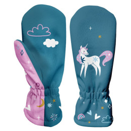 Manoplas de invierno para niños WAMU Jednorožci azul/violeta