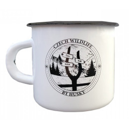 Taza Husky 400 ml plechový blanco/negro Signpost