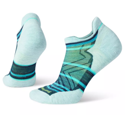 Calcetines de mujer Smartwool Run Targeted Cush Stripe Low Ank Socks azul/blanco twilight blue