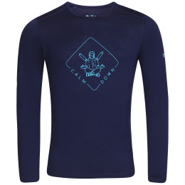 Camiseta de hombre Zulu Merino Buddha 160 Long azul Navy