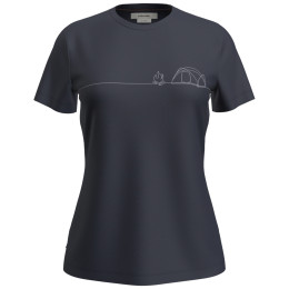 Camiseta funcional de mujer Icebreaker W Mer 150 Tech Lite SS Tee Single Line C azul oscuro Midnight Navy