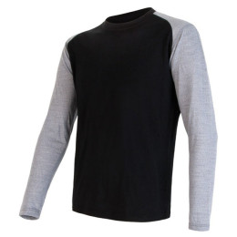 Camiseta de hombre Sensor Merino Wool PT Logo dl.r. gris/negro Black/Gray