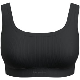 Sujetador deportivo Icebreaker W Mer Rib Lotus Bra negro Black