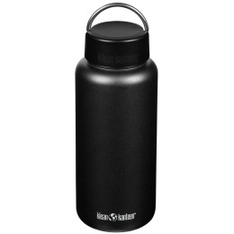 Botella de acero inoxidable Klean Kanteen Wide w/Wide Loop Cap - brushed stainless 1182 ml negro black