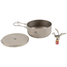 Hornillo y vajilla Robens Fire Midge Ti. Cook Set gris