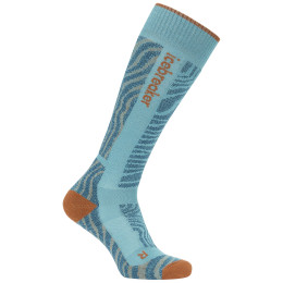 Calcetines de mujer Icebreaker Women Merino Blend Ski+ Medium OTC Mountain Contour azul claro Hydr/Trai/Atlan