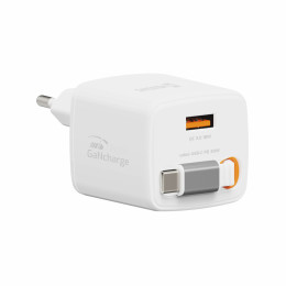 Adaptador Swissten SlideCharge Gan 30W, 1X USB-A 18W blanco bílá