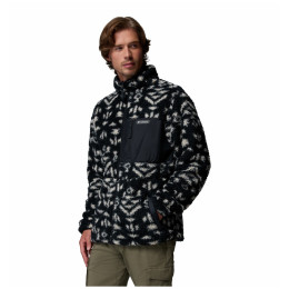 Sudadera de hombre Columbia Winter Pass™ Reversible Fleece negro Black Geostripe Tonal, Black