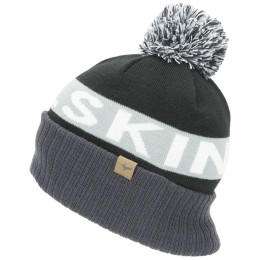 Gorro de invierno SealSkinz Water Repellent Cold Weather Bobble Hat negro/gris Black/Grey/White