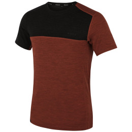 Camiseta de hombre MOOA MerinoSilk Block 160 short naranja cinnamon melange