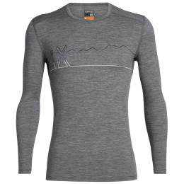 Camiseta de hombre Icebreaker Mens 200 Oasis LS Crewe Single Line Ski gris GritstoneHthr