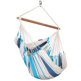 Sillón colgante La Siesta Caribeňa Basic blanco/azul Aquablue