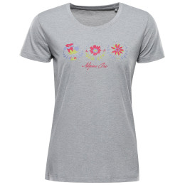 Camiseta funcional de mujer Alpine Pro Sassa gris claro HIGH RISE