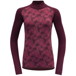 Sudadera funcional de mujer Devold Kvitegga Merino 230 C.Neck Wmn rosa/burdeos Beetroot