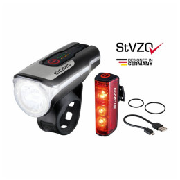 Luz delantera / trasera Sigma Aura 80 USB + Blaze negro