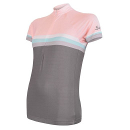 Maillot de ciclismo para mujer Sensor Cyklo Summer Stripe gris/rosa Gray/Pink