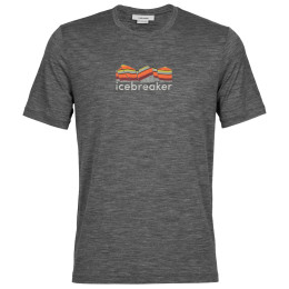 Camiseta de hombre Icebreaker Tech Lite II SS Tee Mountain Geology gris gritstone heather