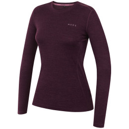 Camiseta de mujer MOOA MerinoSilk 160 long violeta oscuro dark purple melange