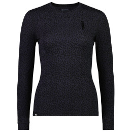Camiseta funcional de mujer Mons Royale Cascade Merino Flex 200 LS negro/gris Arctic Leopard