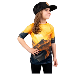 Camiseta funcional para niños Drexiss All Sunset Yellow Coolmax amarillo/negro