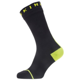 Calcetines impermeables SealSkinz WP All Weather Mid + Hyd negro Black/NeonYellow