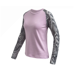 Dámské funkční triko s dlouhým rukávem Sensor Merino Blend Impress rosa/gris mystic violet/zebra