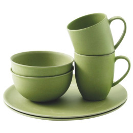 Vajilla Outwell Bamboo Dinner Set 2 persons verde