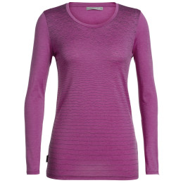 Camiseta de mujer Icebreaker W's Tech Lite LS Low Crewe rosa Amore