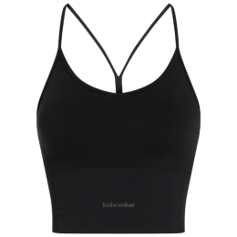 Sujetador deportivo Icebreaker Merino Blend 260 Seamless Rib Strappy Tank negro BLACK