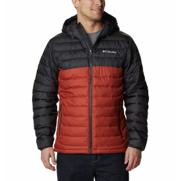 Chaqueta de hombre Columbia Powder Lite Hooded Jacket negro/rojo Warp Red, Shark