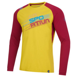 Camiseta de hombre La Sportiva Stripe Evo Long Sleeve M amarillo/rojo Moss/Sangria