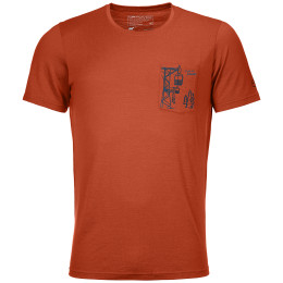 Camiseta de hombre Ortovox 185 Merino Way To Powder Ts M naranja desert orange