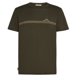 Camiseta de hombre Icebreaker Men Merino 150 Tech Lite SS Tee Range Stripes marrón oscuro DK Loden