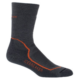 Calcetines de hombre Icebreaker Mens Hike+ Medium Crew (2019) gris/naranja Monsoon